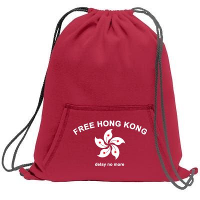 Free Hong Kong Delay No More Sweatshirt Cinch Pack Bag