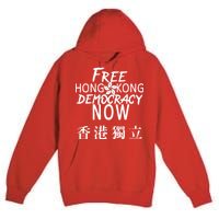 Free Hong Kong Democracy Now HK Independence Flag Premium Pullover Hoodie