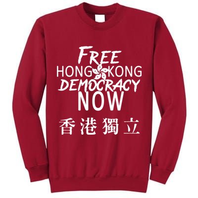 Free Hong Kong Democracy Now HK Independence Flag Tall Sweatshirt