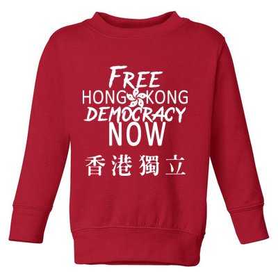 Free Hong Kong Democracy Now HK Independence Flag Toddler Sweatshirt