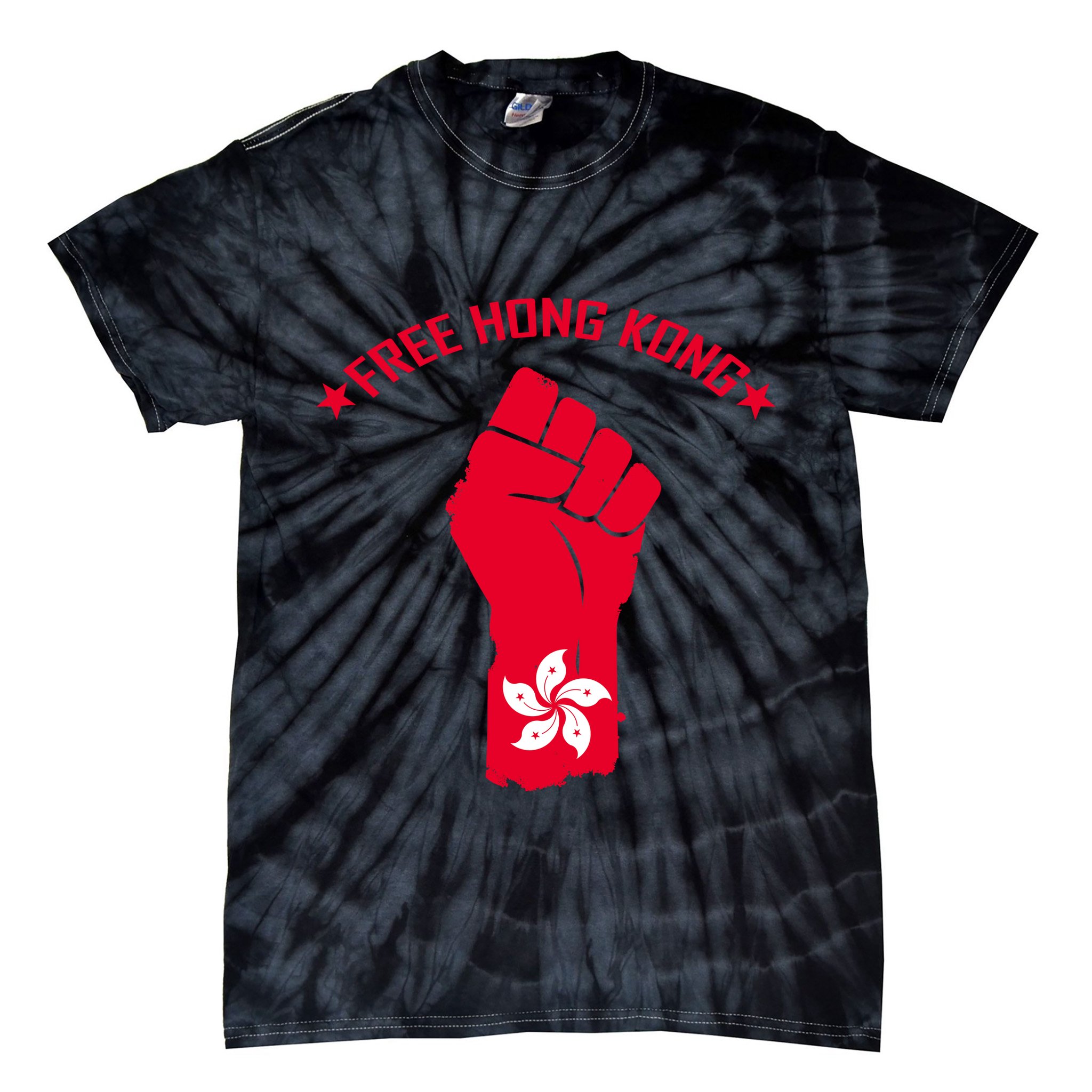 Free Hong Kong Fist Tie-Dye T-Shirt