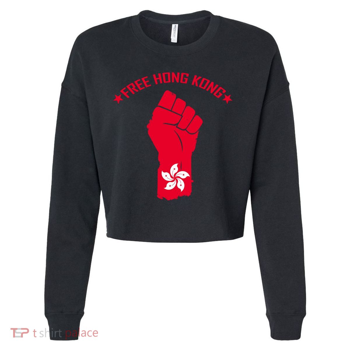 Free Hong Kong Fist Cropped Pullover Crew