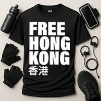 Free Hong Kong For Democracy Now Cooling Performance Crew T-Shirt