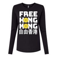 Free-Hong-Kong Support HK Womens Cotton Relaxed Long Sleeve T-Shirt