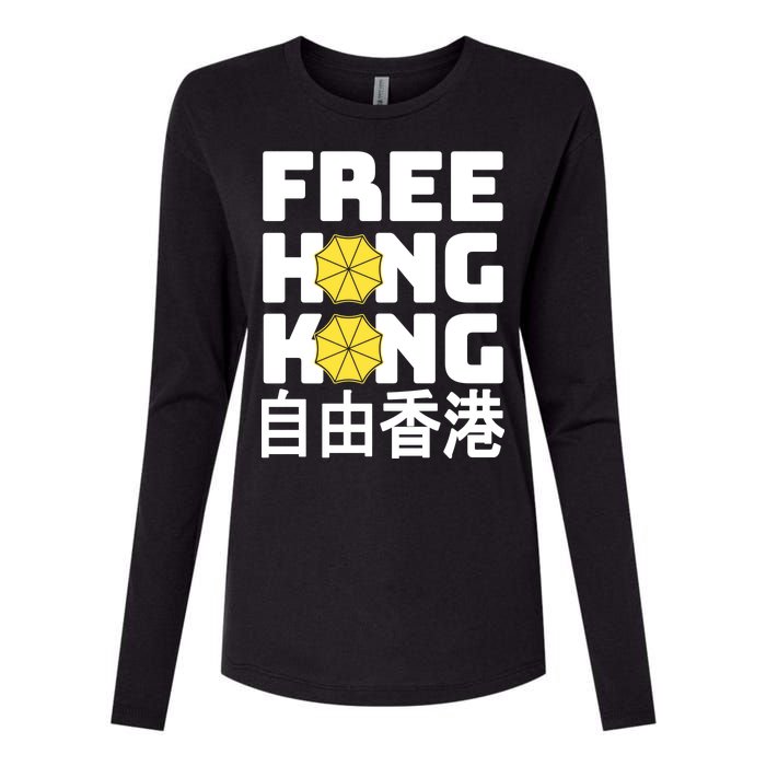 Free-Hong-Kong Support HK Womens Cotton Relaxed Long Sleeve T-Shirt