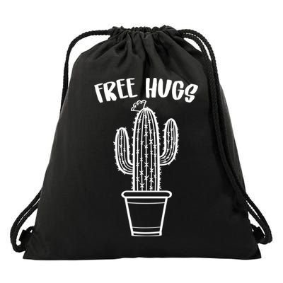 Free Hugs Cactus Drawstring Bag