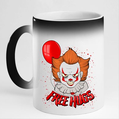 Free Hugs Scary Clown Funny 11oz Black Color Changing Mug