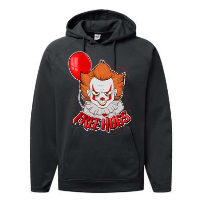 Free Hugs Scary Clown Funny Performance Fleece Hoodie