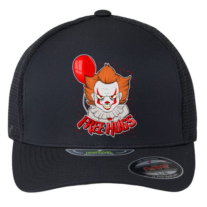 Free Hugs Scary Clown Funny Flexfit Unipanel Trucker Cap