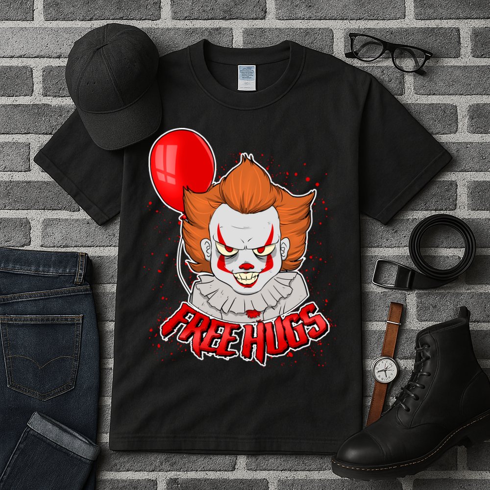Free Hugs Scary Clown Funny Tall T-Shirt