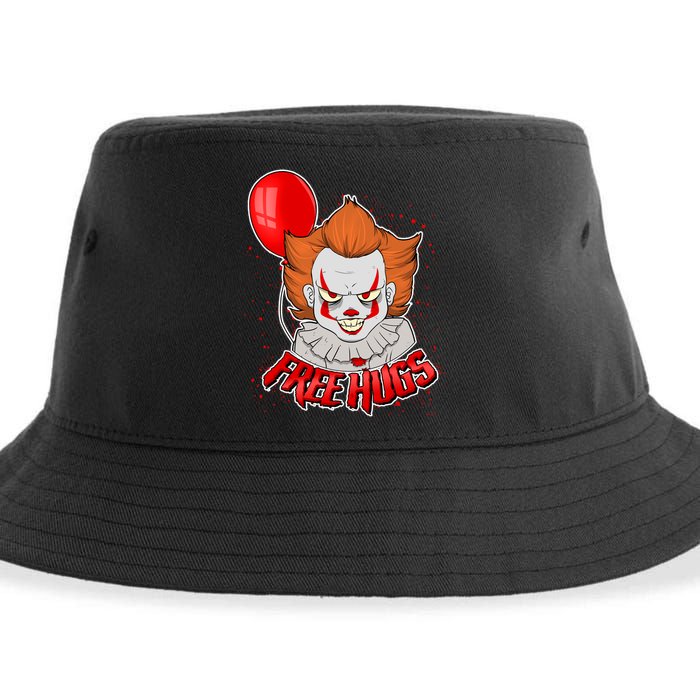 Free Hugs Scary Clown Funny Sustainable Bucket Hat