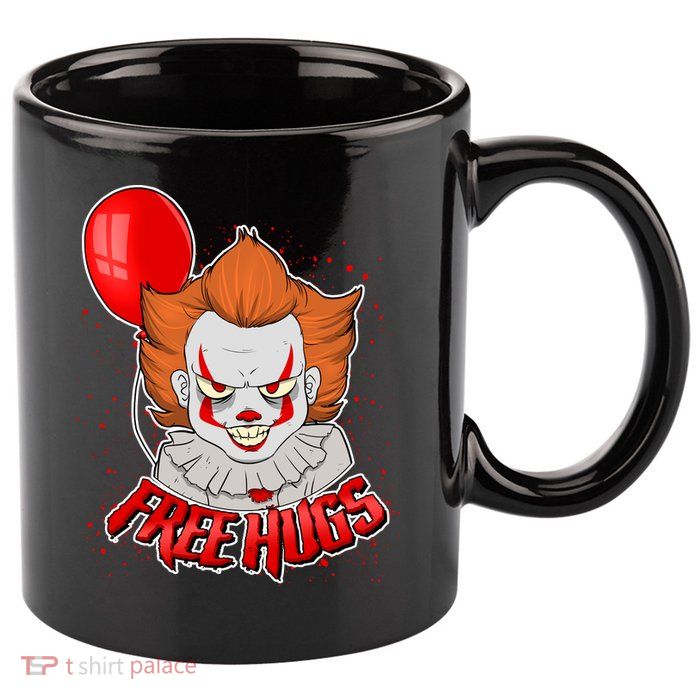Free Hugs Scary Clown Funny 11oz C Handle Ceramic Mug