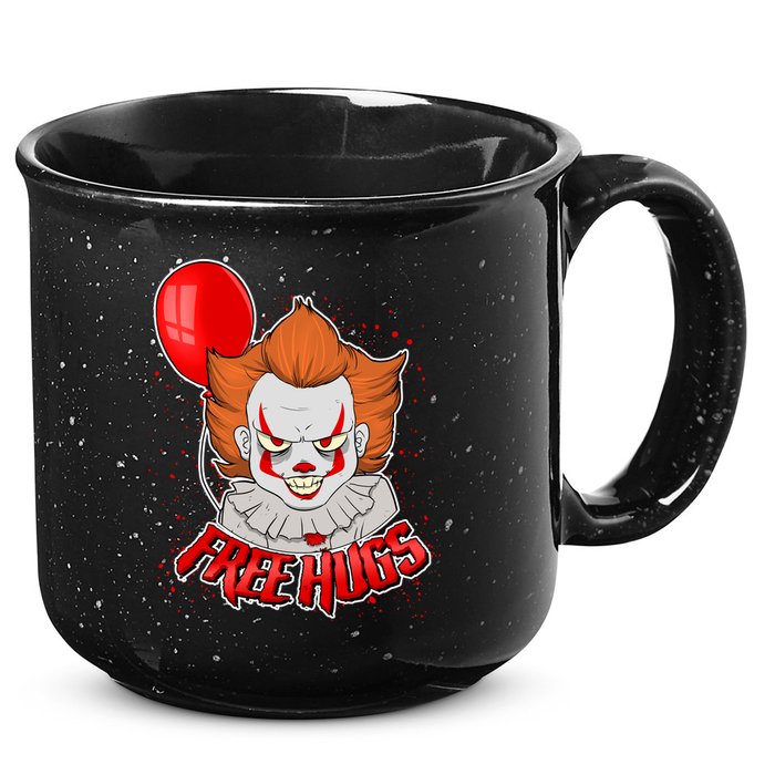 Free Hugs Scary Clown Funny 15oz Campfire Ceramic Mug
