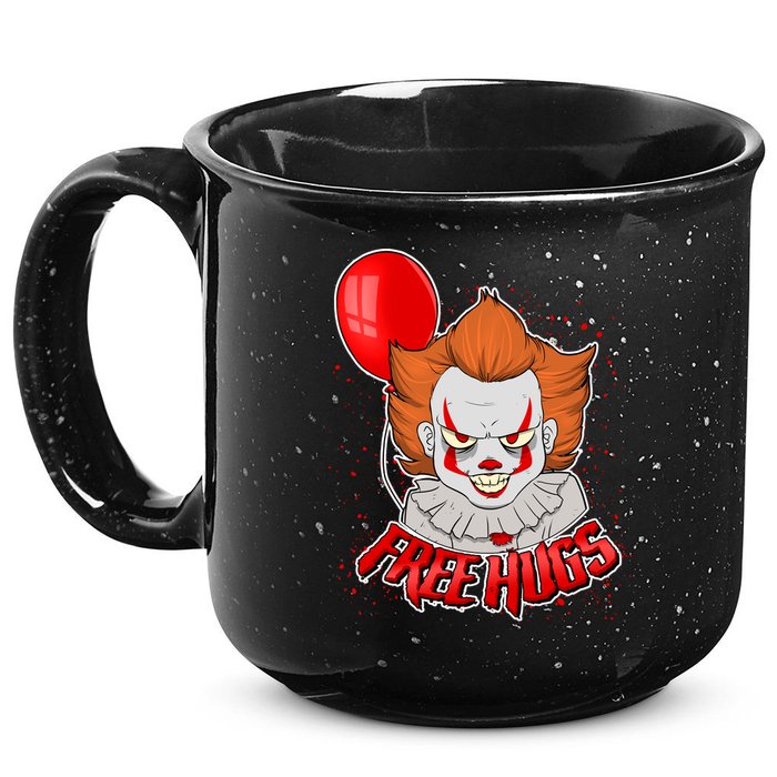 Free Hugs Scary Clown Funny 15oz Campfire Ceramic Mug
