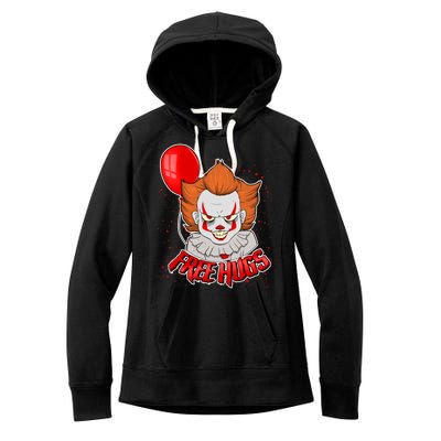 Free Hugs Scary Clown Funny Women's Fleece Hoodie