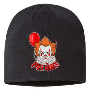 Free Hugs Scary Clown Funny Sustainable Beanie