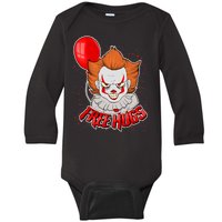 Free Hugs Scary Clown Funny Baby Long Sleeve Bodysuit