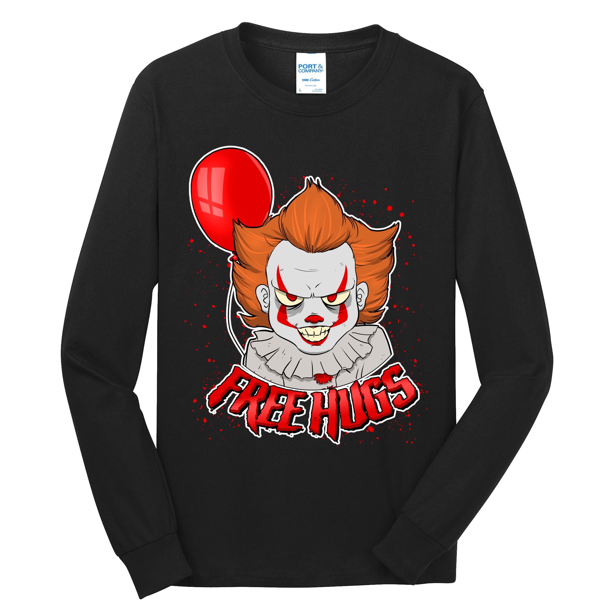 Free Hugs Scary Clown Funny Tall Long Sleeve T-Shirt