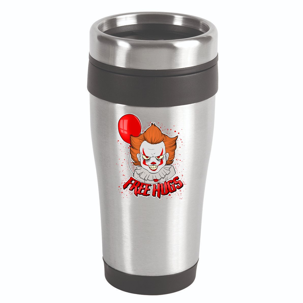 Free Hugs Scary Clown Funny 16oz Travel Tumbler
