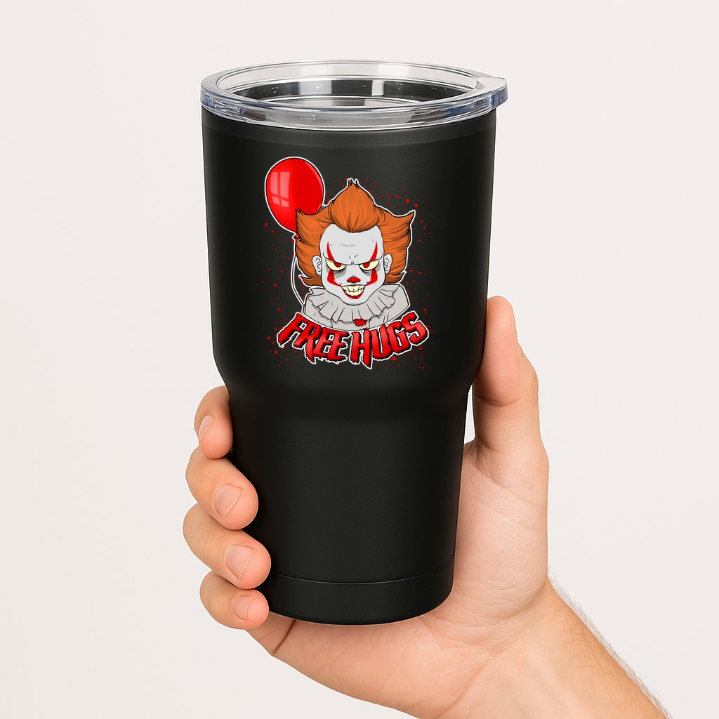 Free Hugs Scary Clown Funny Tumbler