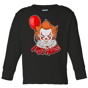 Free Hugs Scary Clown Funny Toddler Long Sleeve Shirt