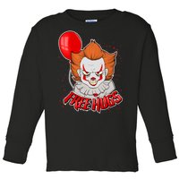 Free Hugs Scary Clown Funny Toddler Long Sleeve Shirt