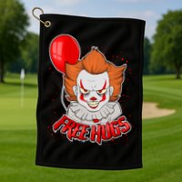 Free Hugs Scary Clown Funny Golf Towel