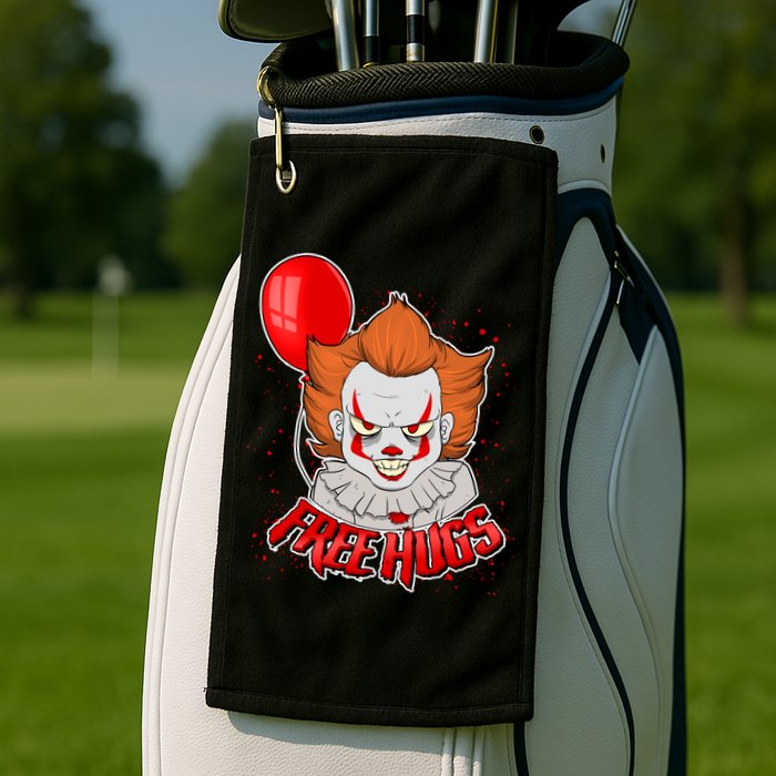 Free Hugs Scary Clown Funny Golf Towel