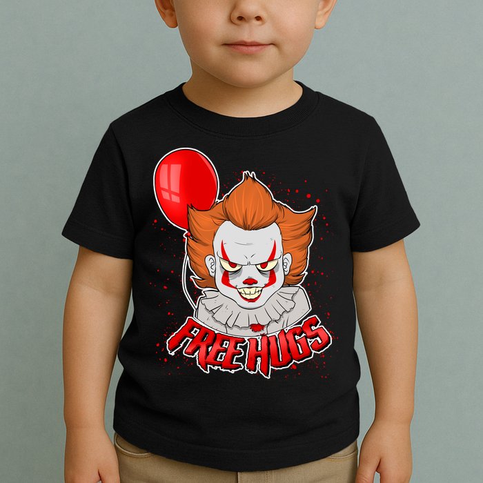Free Hugs Scary Clown Funny Toddler T-Shirt