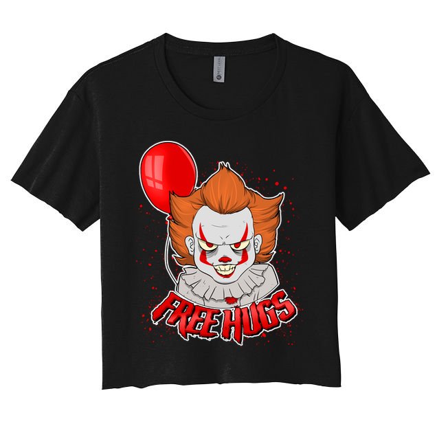Free Hugs Scary Clown Funny Crop Top