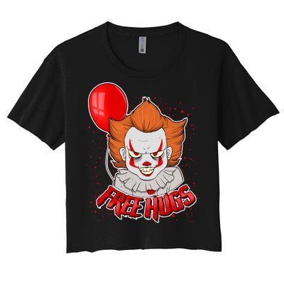 Free Hugs Scary Clown Funny Women's Crop Top Tee