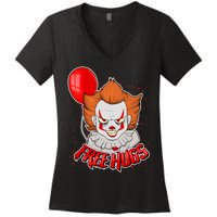 Free Hugs Scary Clown Funny Women's V-Neck T-Shirt