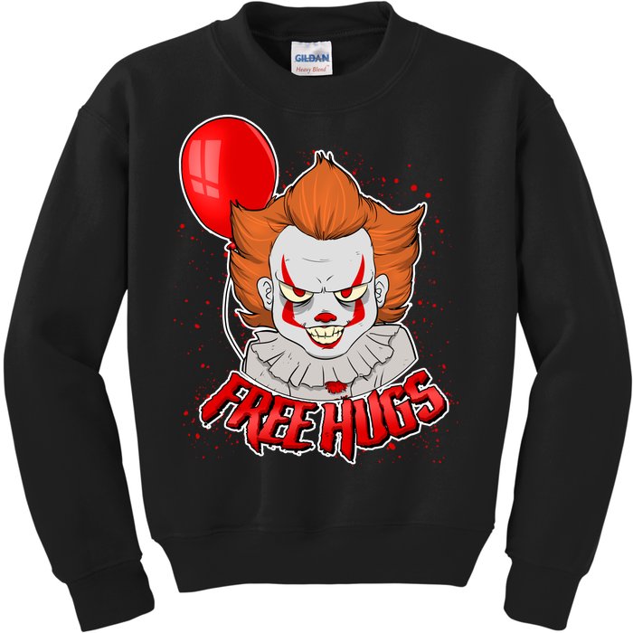 Free Hugs Scary Clown Funny Kids Sweatshirt