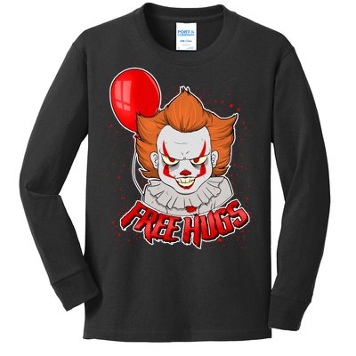 Free Hugs Scary Clown Funny Kids Long Sleeve Shirt