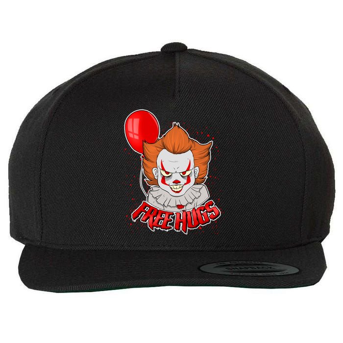 Free Hugs Scary Clown Funny Wool Snapback Cap