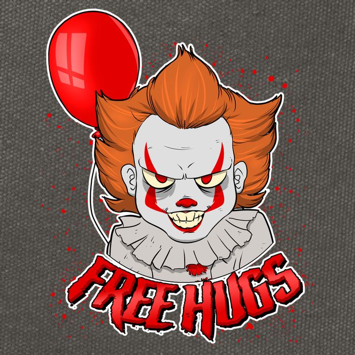 Free Hugs Scary Clown Funny Cotton Canvas Backpack