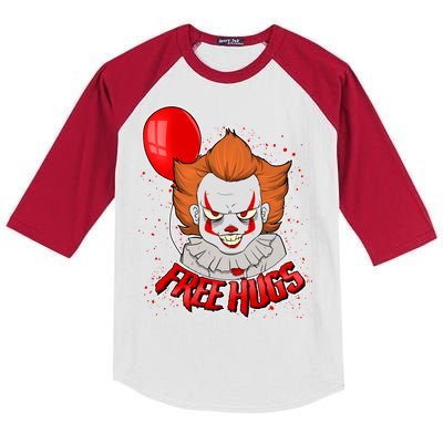 Free Hugs Scary Clown Funny Kids Colorblock Raglan Jersey