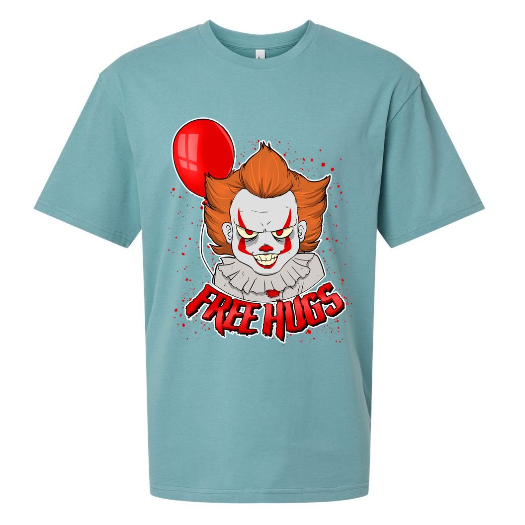 Free Hugs Scary Clown Funny Sueded Cloud Jersey T-Shirt