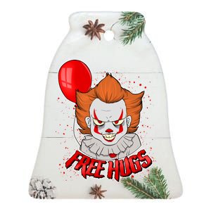 Free Hugs Scary Clown Funny Ceramic Bell Ornament