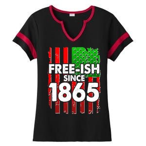 Free-ish Since 1865 Juneteenth Ladies Halftime Notch Neck Tee