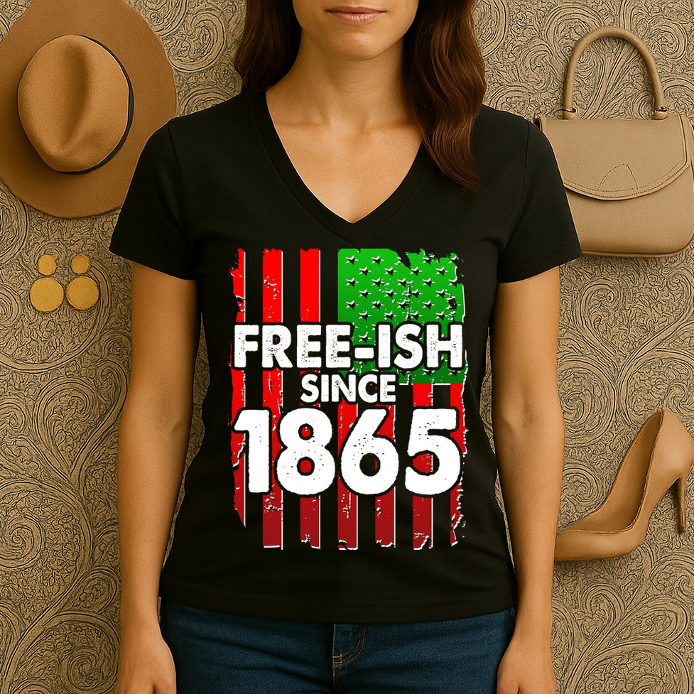 Free-ish Since 1865 Juneteenth Women's V-Neck T-Shirt
