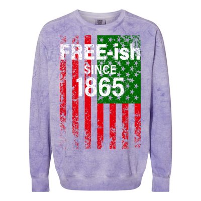 Free-ish Since 1865 Juneteenth Day Flag Black Pride Colorblast Crewneck Sweatshirt