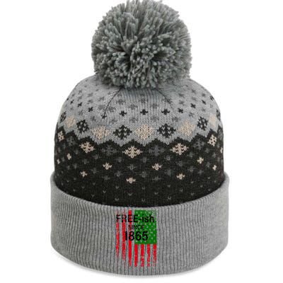 Free-ish Since 1865 Juneteenth Day Flag Black Pride The Baniff Cuffed Pom Beanie