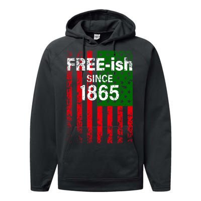 Free-ish Since 1865 Juneteenth Day Flag Black Pride Performance Fleece Hoodie