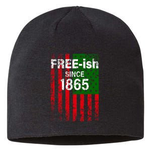 Free-ish Since 1865 Juneteenth Day Flag Black Pride Sustainable Beanie