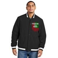 Free-ish Since 1865 Juneteenth Day Flag Black Pride Insulated Varsity Jacket