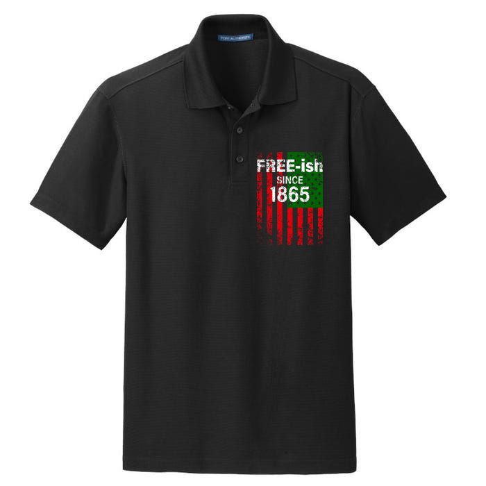 Free-ish Since 1865 Juneteenth Day Flag Black Pride Dry Zone Grid Polo