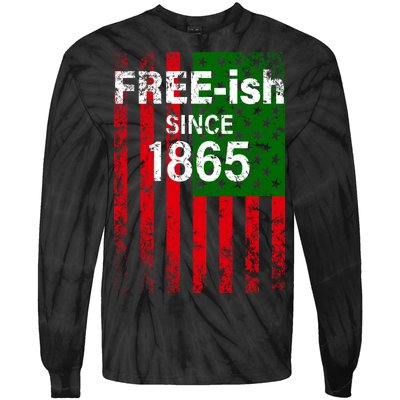 Free-ish Since 1865 Juneteenth Day Flag Black Pride Tie-Dye Long Sleeve Shirt