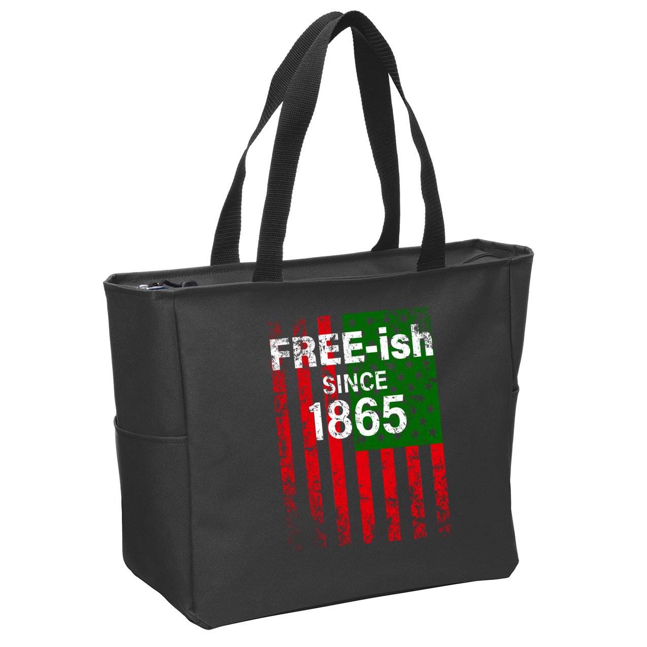 Free-ish Since 1865 Juneteenth Day Flag Black Pride Zip Tote Bag