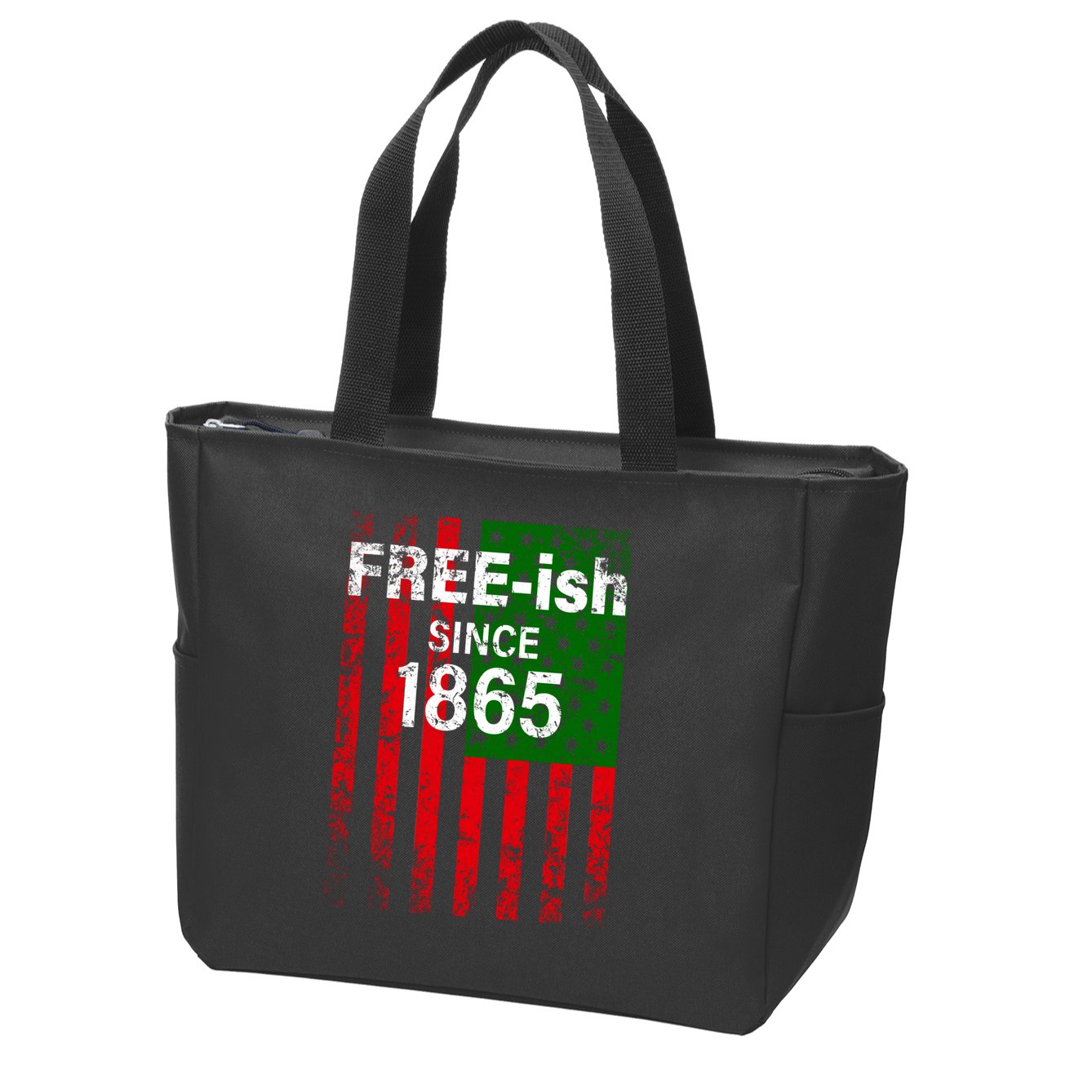 Free-ish Since 1865 Juneteenth Day Flag Black Pride Zip Tote Bag